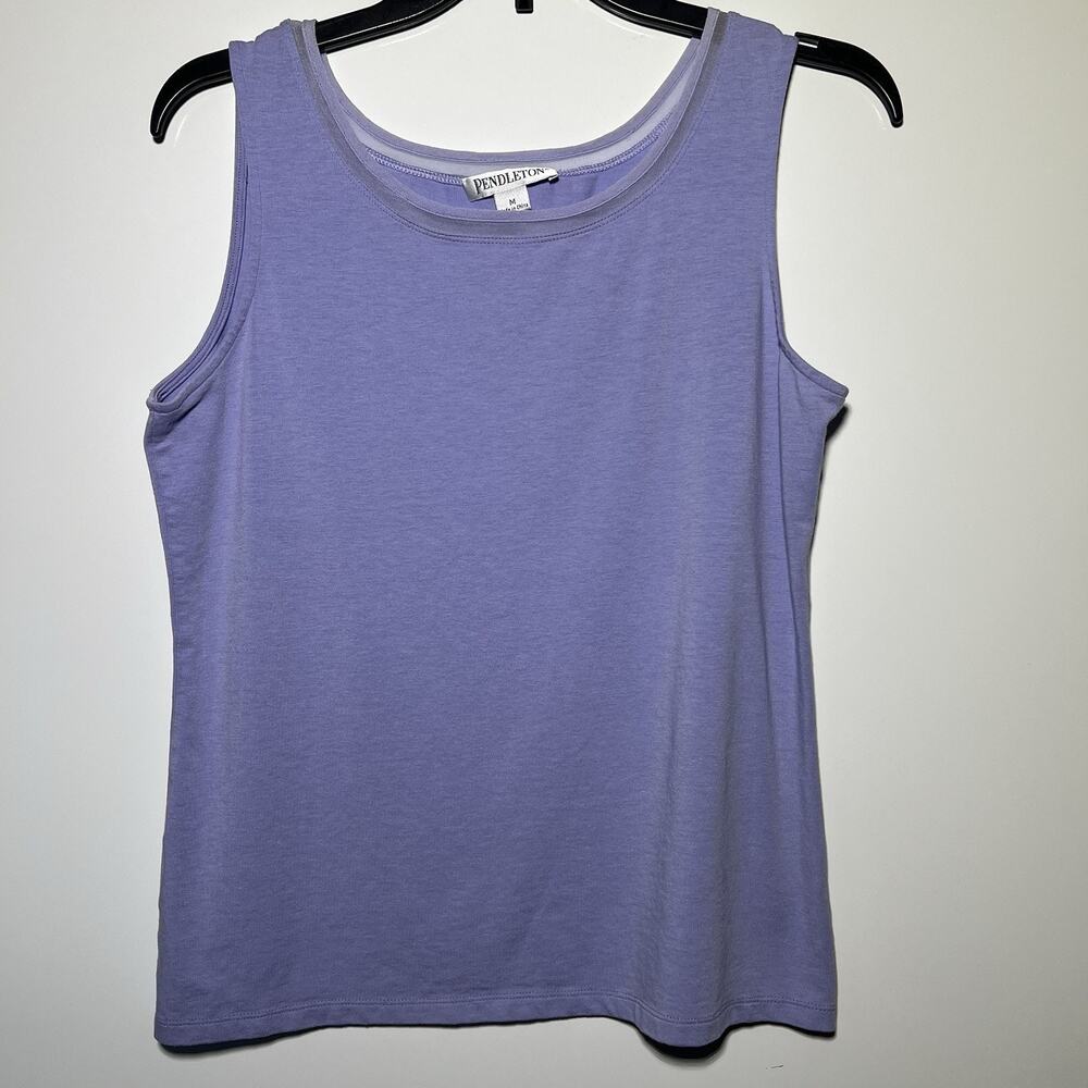 Pendleton Lavender Purple Sleeveless Tank Top Women’s Size M Cotton Blend